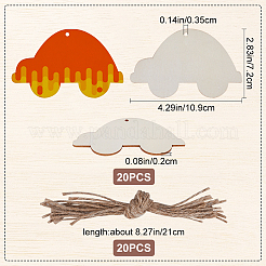 Vehicle Theme Unfinished Blank Wooden Pendants Set for Painting Arts&nbsp;WOOD-WH0124-26L