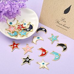 20Pcs 10 Style Rack Plating Alloy Enamel Pendants&nbsp;ENAM-SZ0002-61