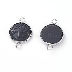 Natural Black Agate(Dyed & Heated) Links connectors&nbsp;G-G807-F06