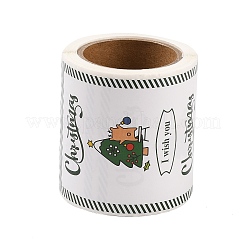 50Pcs Christmas Square with Word Merry Christmas Roll Stickers&nbsp;DIY-M070-03D