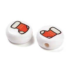 Christmas Theme Printed Opaque Acrylic Beads&nbsp;OACR-R004-01L