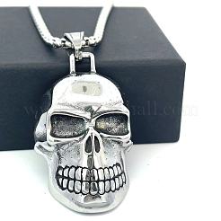 Hip Hop Style 304 Stainless Steel Skull Pendant Necklaces for Men&nbsp;JD7188