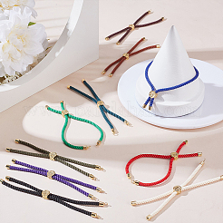 10Pcs 10 Colors Twisted Nylon Cord Silder Bracelets&nbsp;DIY-ME0001-10