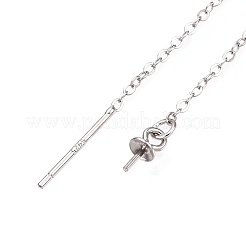Anti-Tarnish Rhodium Plated 925 Sterling Silver Stud Earring Findings&nbsp;STER-N016-07K