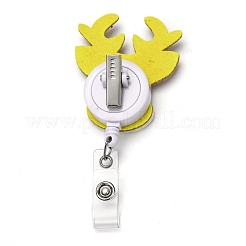 Christmas Reindeer/Stag/Deer Glitter Powder Felt & ABS Plastic Badge Reel&nbsp;AJEW-I053-06
