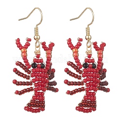 304 Stainless Steel Shrimp Dangle Earrings&nbsp;EJEW-MZ00590