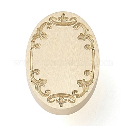 Oval Flower Frame Brass Stamp Heads&nbsp;AJEW-M037-07G-02