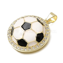 Brass Micro Pave Clear Cubic Zirconia Pendants&nbsp;CU-CBA108A-06G