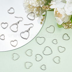DIY 304 Stainless Steel Heart Dangle Earrings Making Kit&nbsp;DIY-DR0001-41