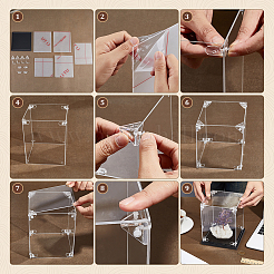 Acrylic Minifigures Display Cases with Black Base&nbsp;ODIS-WH0079-068A