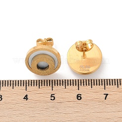 304 Stainless Steel Plastic Imitation Shell Stud Earrings&nbsp;EJEW-Z089-20G