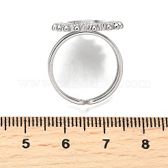 Tarnish Resistant 304 Stainless Steel Cuff Ring Findings&nbsp;PW-WG41752-02