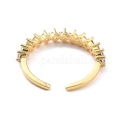 Clear Cubic Zirconia Open Cuff Ring for Women&nbsp;RJEW-C018-03G