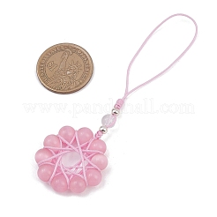 Cat Eye Flower Pendant Decorations&nbsp;HJEW-TA00419-02