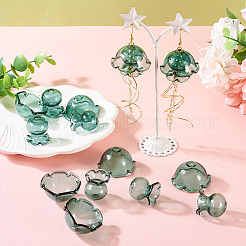 6 Sets Transparent Glass Bead Caps&nbsp;GLAA-BY0001-07C
