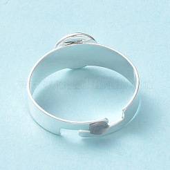 Adjustable 201 Stainless Steel Finger Rings Components&nbsp;STAS-G187-01S-6mm