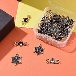 50Pcs 2 Styles Light Gold Plated Alloy Pendants&nbsp;ENAM-LS0001-28LG