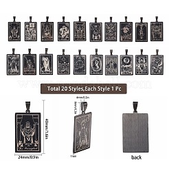20pcs 20 style 201 Stainless Steel Pendants&nbsp;STAS-SC0003-67