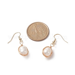 Natural Pearl Dangle Earrings&nbsp;EJEW-JE05167-02