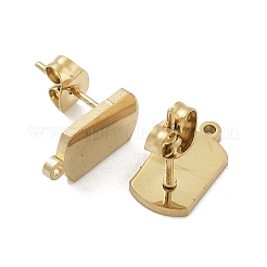 Oval Rectangle Ion Plating(IP) 304 Stainless Steel Stud Earring Findings&nbsp;STAS-I206-123G