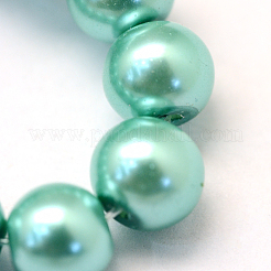 Baking Paint Pearlized Glass Pearl Round Bead Strands&nbsp;HY-Q330-8mm-32