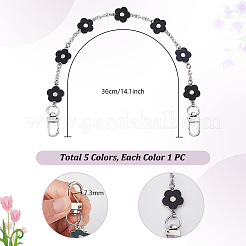 5Pcs 5 Colors Alloy Enamel Phone Phone Hand Strap Chains&nbsp;AJEW-PH0006-53
