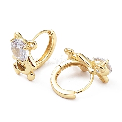 Clear Cubic Zirconia Bear Hoop Earrings&nbsp;EJEW-B027-02G