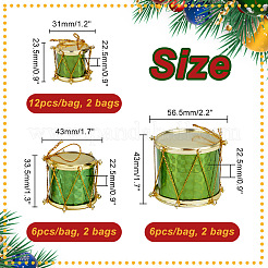 6 Bag Christmas Theme Foam Laser Drum Pendant Decorations&nbsp;AJEW-GA0005-89