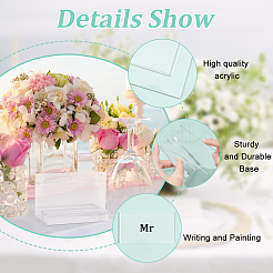 Transparent Acrylic Blank Place Sign & Base Holder Set&nbsp;FIND-WH0042-52