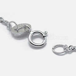 Anti-Tarnish Rhodium Plated 925 Sterling Silver Singapore Chain Necklaces&nbsp;STER-F039-45cm-06P