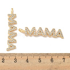 Mother's Day Brass Micro Pave Cubic Zirconia Pendants&nbsp;KK-K378-11G