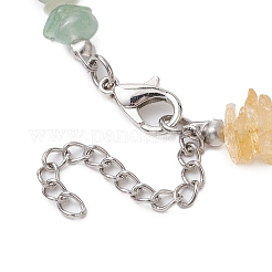 Natural Citrine & Tiger Eye & Green Aventurine Chip Beaded Necklaces&nbsp;NJEW-JN05099-01