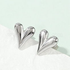 Non-Tarnish 304 Stainless Steel Heart Stud Earrings for Women&nbsp;X-EJEW-F300-09P