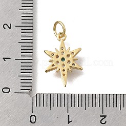 Brass Micro Pave Cubic Zirconia Snaowflake Pendants&nbsp;KK-D431-041A-G