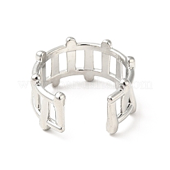 Non-Tarnish 304 Stainless Steel Fence Shape Open Cuff Ring&nbsp;RJEW-I085-22P