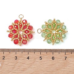 8Pcs 8 Colors AB Color Plated Glass Pendants&nbsp;PALLOY-MZ01314