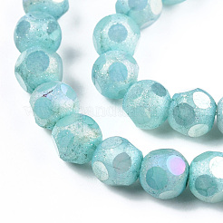 Opaque Frosted Glass Beads Strands&nbsp;EGLA-N006-076C