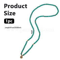 1Pc 8MM Synthetic Malachite Prayer Round Beaded Stretch Necklaces&nbsp;NJEW-DC0001-22