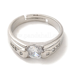 Brass Micro Pave Cubic Zirconia Rings for Women&nbsp;RJEW-E295-21P