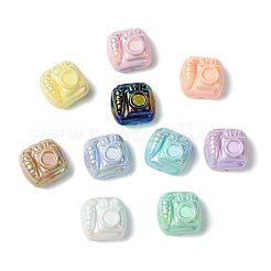 50Pcs 10 Colors UV Plating Opaque Acrylic Beads&nbsp;PACR-CJ0001-47