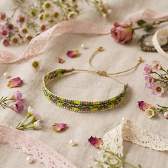 Adjustable Glass Seed Bead Braided Bracelets&nbsp;CW1056-1