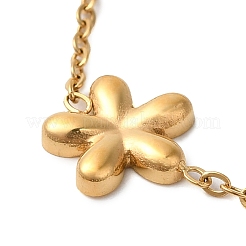 304 Stainless Steel Flower Link Chain Bracelets for Women&nbsp;BJEW-K237-11G