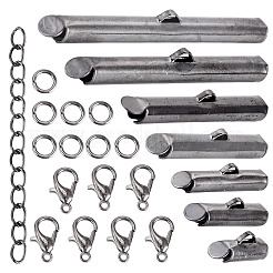 560Pcs 10 Styles Iron Slide On End Clasp Tubes&nbsp;DIY-TA0015-91