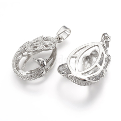 Alloy Pendants Cabochon Open Back Settings&nbsp;X-PALLOY-K099-01P