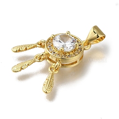 Rack Plating Brass Micro Pave Cubic Zirconia Pendants&nbsp;KK-G500-28G-05