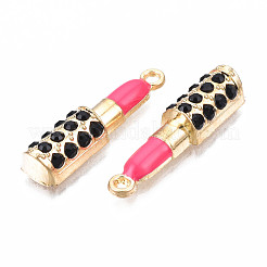 Rack Plating Alloy Enamel Rhinestone Pendants&nbsp;ENAM-T011-117A