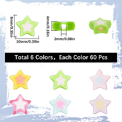360Pcs 6 Styles Opaque/Transparent Acrylic Bead&nbsp;OACR-SC0001-91