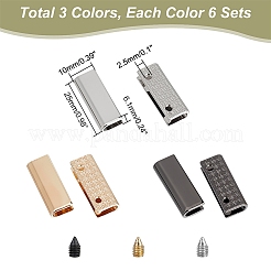 18Pcs 3 Colors Zinc Alloy Bag Decorative Edge Buckles&nbsp;FIND-WR0008-66
