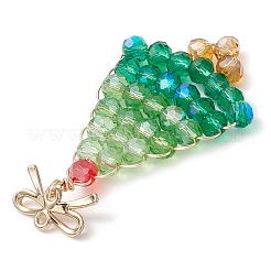 Golden Glass & Alloy Pendants&nbsp;PALLOY-JF02987