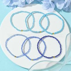Gradient Color Glass Seed Beaded Stretch Bracelet Sets&nbsp;BJEW-MZ00101-01
